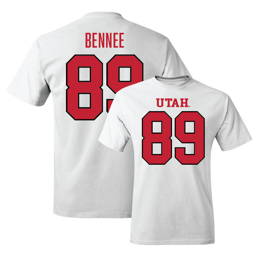 White Football Shirsey Comfort Colors Tee 5 Youth Small / Noah Bennee | #89