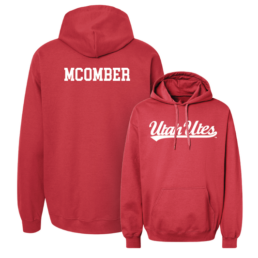 Red Swim & Dive Script Hoodie Youth Small / Parker McOmber