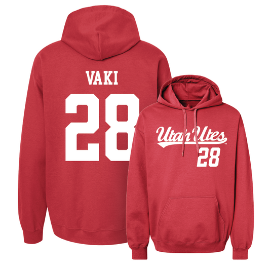 Red Football Script Hoodie 3 Youth Small / Sione Vaki | #28