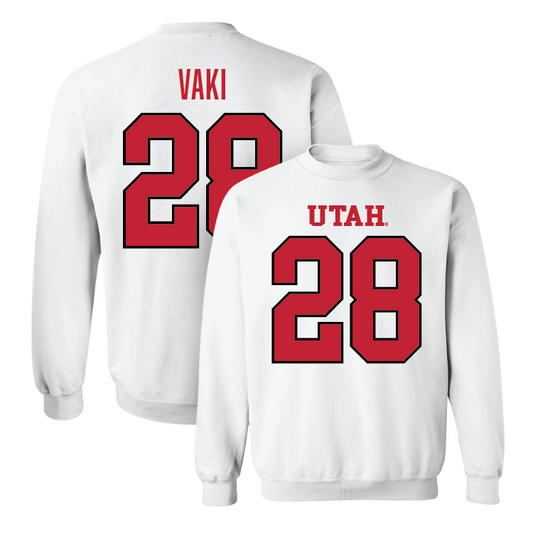White Football Shirsey Crew 3 Youth Small / Sione Vaki | #28