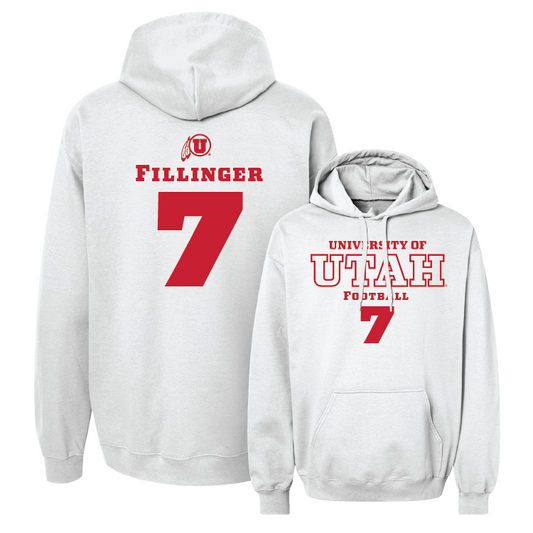 White Football Classic Hoodie Youth Small / Van Fillinger | #7