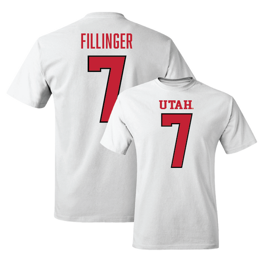 White Football Shirsey Comfort Colors Tee Youth Small / Van Fillinger | #7